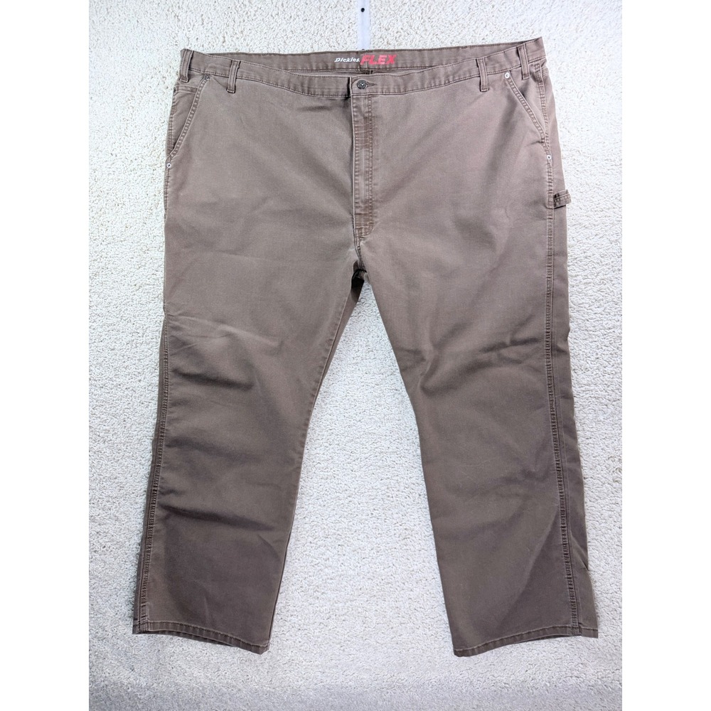 Dickies Flex Carpenter Pants Mens 56x32 Brown Good Frayed Leg Utility Workwear